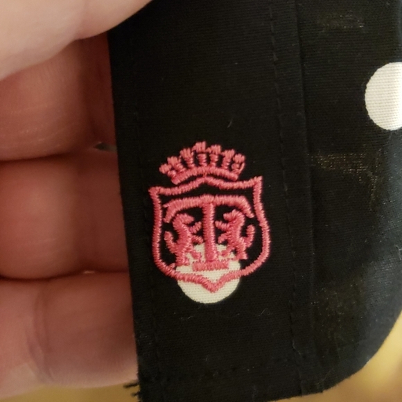 Talbots black white polka dotted short sleeve - Picture 3 of 6